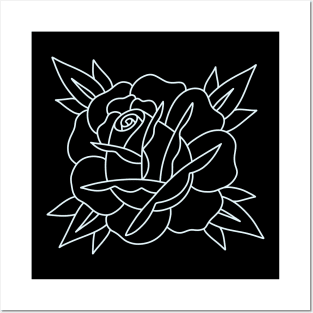 HomeSchoolTattoo White Rose Posters and Art